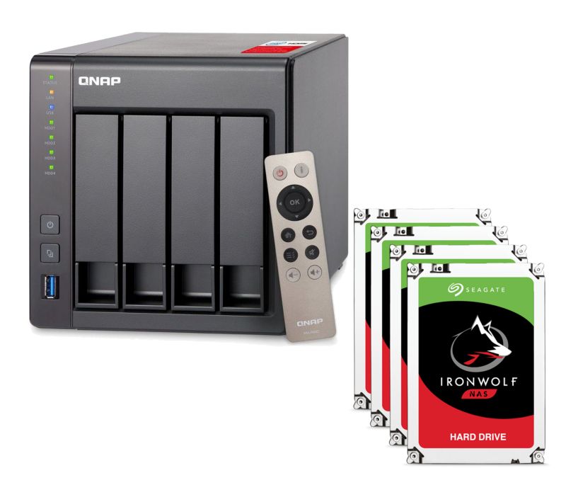 Сетевой RAID-накопитель QNAP 4 отсека для HDD, HDMI-порт. Intel Celeron J1900 2,0 ГГц, 2ГБ. TS-451+-2G TS-451+-2G