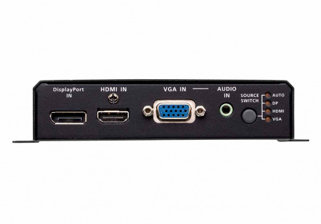 Удлинитель-передатчик ATEN HDMI;DP HDBase-T+VGA+AUDIO+RS232+IR, 100 м,, 1xUTP, HDMI+DP+HDDB15+3-контак,клемма+2xMINIJACK,,, DC 5,3V, (макс,разр,4096x2160/3840x2160 60Hz 4:2:0/30Hz 4:4:4 70м Cat5e/6;100м Cat6a/1080p 100м Cat 5e/6/6a) VE3912T-AT-G VE3912T-AT-G