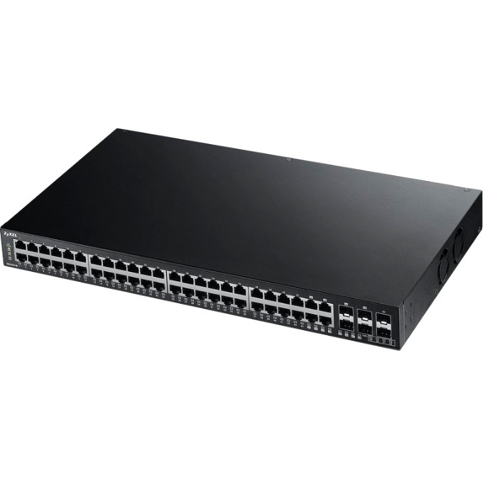 Коммутатор ZYXEL интеллектуальный 48 Gigabit Ethernet, 4 совмещены с SFP-слотами  и 4 слота 10G SFP+ XGS1910-48 XGS1910-48