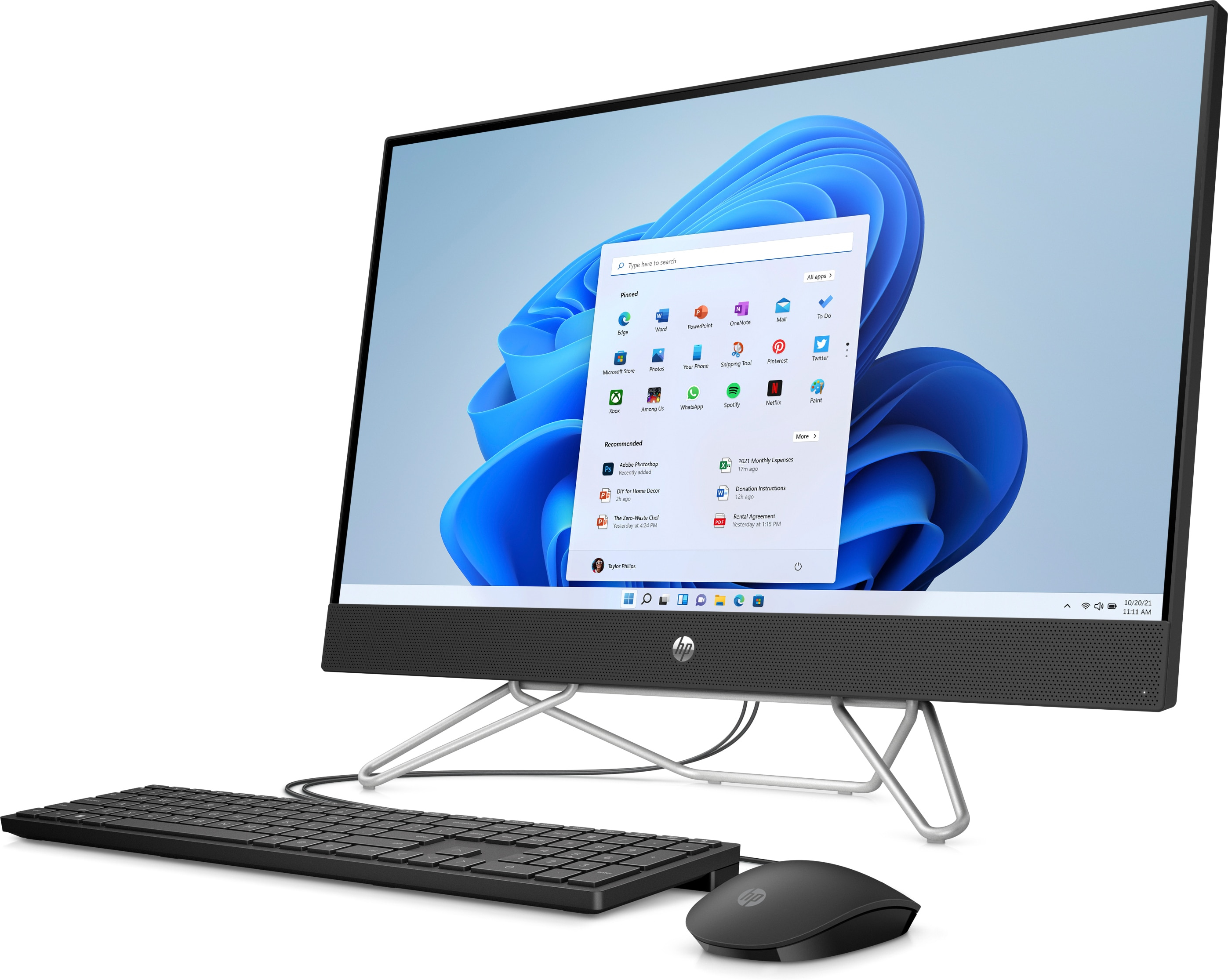Моноблок HP 27-cb0027ur AiO 27"(1920x1080)/AMD Ryzen 3 5300U(2.6Ghz)/8192Mb/256PCISSDGb/noDVD/Int:AMD Intergrated Graphics /Cam/WiFi/war 1y/Jack Black/W11 + kbd/mouse 5D217EA 5D217EA