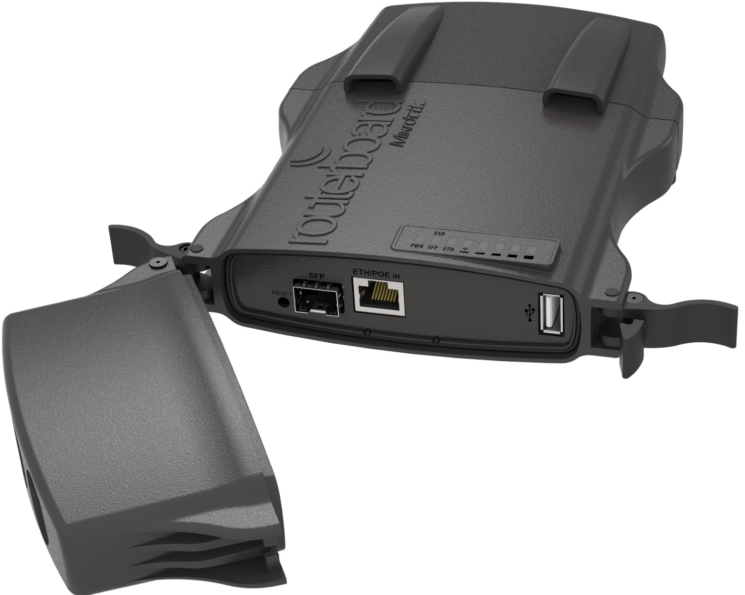 Точка доступа Mikrotik NetMetal 5SHP triple (720MHz CPU, 128MB RAM, 1xGigabit LAN, 1xSFP cage, 1xUSB, built-in 5Ghz 802.11ac 3x3 tripple chain Super high power wireless w three RP-SMA connectors, RouterOS L4, outdo RB921UAGS-5SHPacT-NM RB921UAGS-5SHPacT-NM