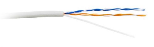 Кабель витая пара Hyperline  неэкранированная U/UTP, категория 5, 2 пары (24 AWG), одножильный (solid), PVC, -20°C – +75°C, серый UUTP2-C5-S24-IN-PVC-GY-500 UUTP2-C5-S24-IN-PVC-GY-500