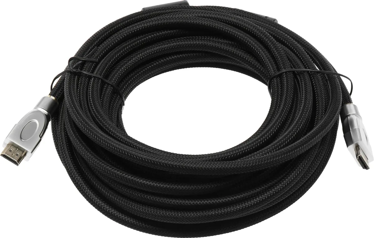Кабель noname аудио-видео HDMI (m)/HDMI (m) 10м. феррит.кольца Позолоченные контакты черный 794311 794311
