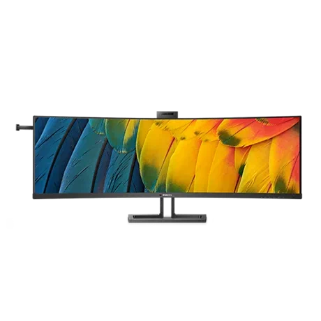 Монитор Philips  LCD 45" 32:9 5120x1440(dualQHD) VA, Curved, nonGLARE, 75 Hz, 450cd/m2, H178°/V178°, 3000:1, 80M:1, 16.7M, 4ms, 2xHDMI, DP, USB-C, USB-Hub, Height adj, Tilt, Swivel, Speakers, Camera, 3Y, Black 45B1U6900CH 45B1U6900CH