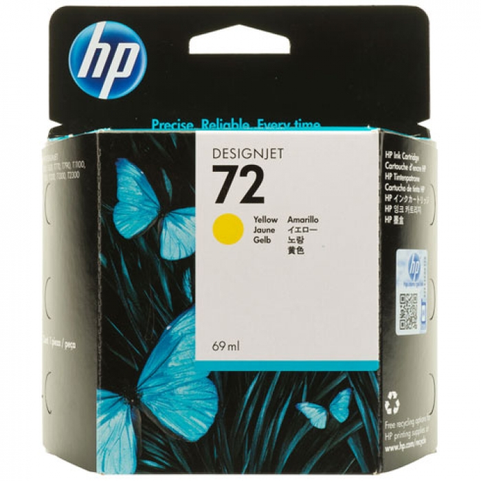 Картридж струйный HP 72 желтый для HP DJ T610/T620/T770/T1100/T1200/T1200/T2300/T790/T1300 (69мл) C9400A C9400A