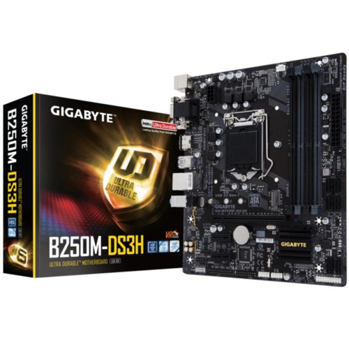 Материнская плата Gigabyte Soc-1151 Intel B250 4xDDR4 mATX AC`97 8ch(7.1) GbLAN+VGA+DVI+HDMI GA-B250M-DS3H GA-B250M-DS3H