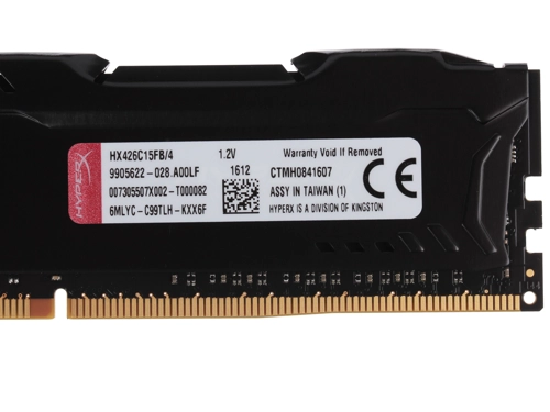 Модуль памяти Kingston 4GB PC21300 DDR4 FURY HX426C15FB/4 HX426C15FB/4