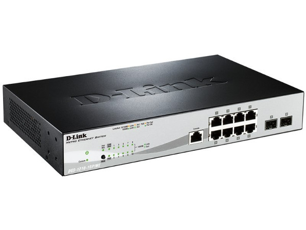 Коммутатор D-Link L2 Managed Switch with 8 10/100/1000Base-T ports and 2 1000Base-X SFP ports (8 PoE ports 802.3af/802.3at (30 W), PoE Budget 78 W) DGS-1210-10P/ME/A1A DGS-1210-10P/ME/A1A #3