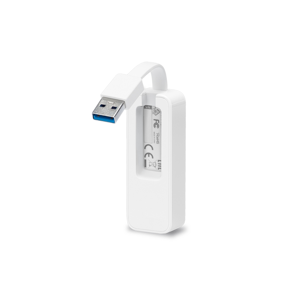 Сетевая карта TP-Link USB 3.0/Gigabit Ethernet, 1 разъём USB 3.0, 1 гигабитный порт Ethernet, складной портативный дизайн UE300 UE300