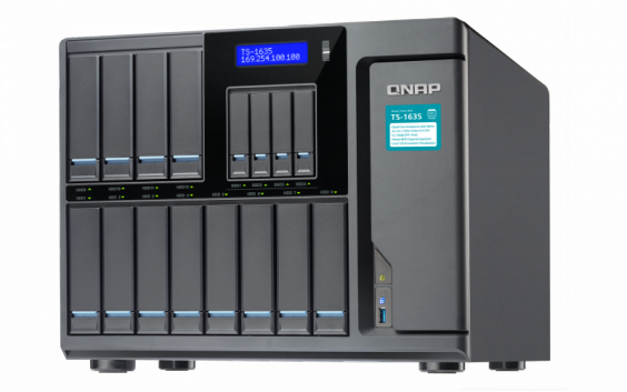 Сетевой RAID-накопитель QNAP 12*3,5"/2,5", 4*2,5", 2*10 GSFP+. Annapurna Labs Alpine AL-514 1,7 ГГц ARM Cortex-A15, 8 ГБ DDR3 TS-1635-8G TS-1635-8G