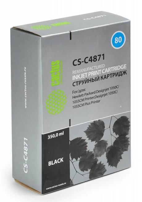 Картридж Cactus струйный CS-C4871 №80 черный для HP DJ 1050C/1055CM/1000 CS-C4871 CS-C4871