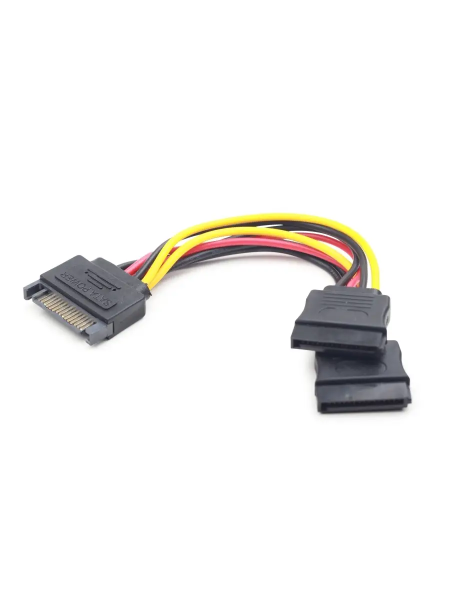 Кабель питания Gembird Cablexpert SATA 15-pin/M - 2x15-pin/F 15 см. CC-SATAM2F-01 CC-SATAM2F-01