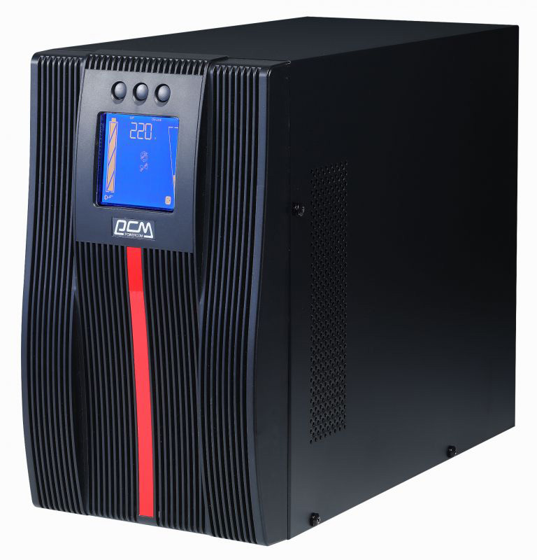 Источник бесперебойного питания Powercom MACAN, On-Line, 1000VA / 1000W, Tower, IEC, LCD, Serial+USB, SmartSlot, подкл. доп. батарей MAC-1000 MAC-1000