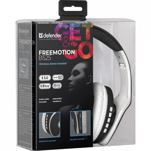 Гарнитура Defender беспроводная FreeMotion B525 черный+белый, Bluetooth 63525 63525 #5