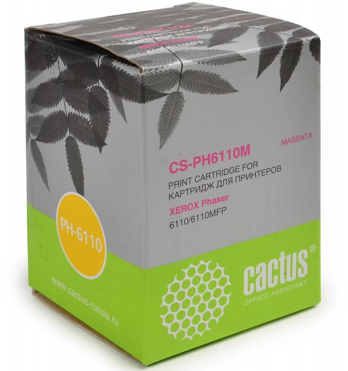 Тонер-картридж Cactus CS-PH6110M 106R01205 пурпурный для Xerox Phaser 6110 (1000стр.) CS-PH6110M CS-PH6110M