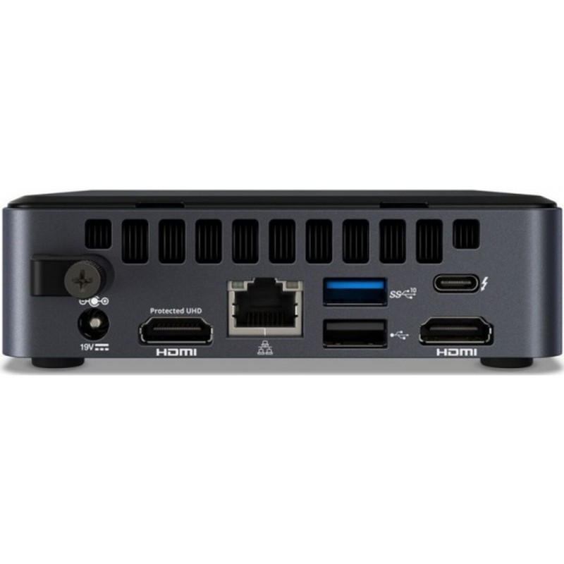 Неттоп Intel BKNUC8I3PNK Nettop NUC, Core i3-8145U, 3.9 GHz Turbo, DDR4-2400 SODIMM (up to 32Gb max), VGA UHD Graphics 620 (USB-C(DP1.2)+2xHDMI 2.0a), 4xUSB3.1, 1x m.2 SSD, GBL, WiFi+BT, SDXC slot, Black,VESA, no powercord, IR-port, Kensington Lock,  BKNUC8I3PNK