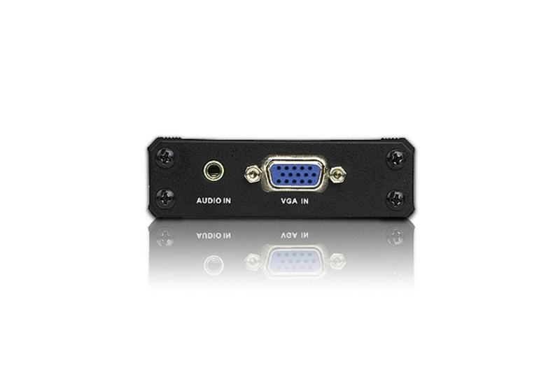 Конвертор ATEN VGA+AUDIO>HDMI, HD-DB15+MINI-JACK>HDMI, Female, Б.П. 5.3V, (1920x1200 DDC2B;1080p!) VC180-A7-G VC180-A7-G