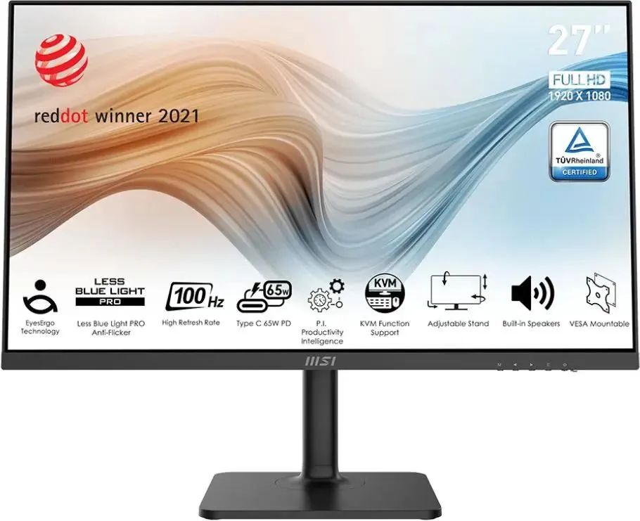 Монитор MSI Modern MD272XP LCD 27'' 16:9 1920х1080(FHD) IPS, 100 Hz, 300 cd/m2, H178°/V178°, 1000:1, 16.7M, 4ms, HDMI, DP, Height adj, Pivot, Tilt, Speakers, 1Y, Black 9S6-3PB19H-232 9S6-3PB19H-232