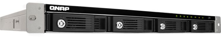 Сетевой RAID-накопитель QNAP 4 отсека для HDD, 19" с двумя блоками питания. Двухъядерный Intel Core i3-4150 3,5 ГГц, 4 ГБ. TVS-471U-RP-i3-4G TVS-471U-RP-i3-4G