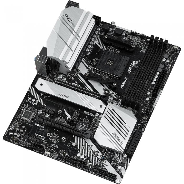 Материнская плата ASRock Soc-AM4 AMD X570 4xDDR4 ATX AC`97 8ch(7.1) GbLAN RAID+HDMI+DP  X570 PRO4 X570 PRO4
