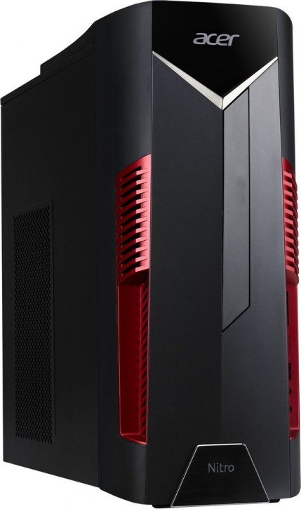 Персональный компьютер Acer Nitro N50-600 i3 8100 (3.6)/8Gb/1Tb 7.2k/GTX1050 2Gb/CR/Windows 10 Home/GbitEth/500W/черный DG.E0MER.015 DG.E0MER.015