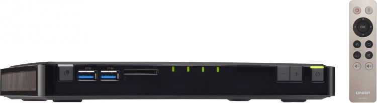 Сетевой RAID-накопитель QNAP 4 отсека для M.2 2280/2260/2242 SSD, HDMI-порт, Intel Celeron N3150 1,6 ГГц, 8 Гбайт. TBS-453A-8G TBS-453A-8G