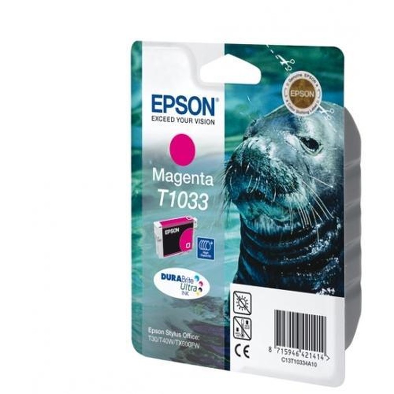 Картридж струйный Epson T1033 C13T10334A10 пурпурный (11.1мл) для Epson T30/T40W/TX550W C13T10334A10