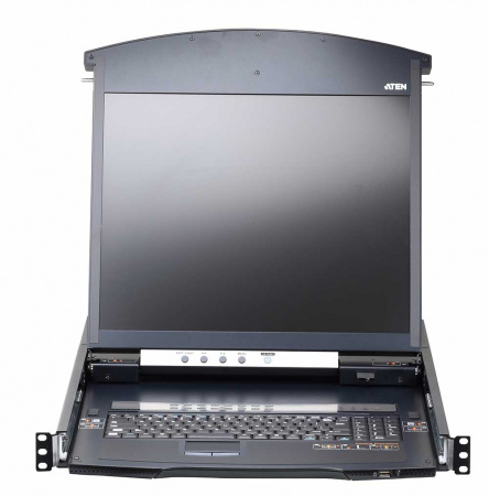 Переключатель электрон., KVM,  1 local user USB/VGA/DVI-D консоль LCD 19"+32 IP user =>16 cpu (PS2/USB/Sun+VGA)/RS232, без модулей, 1920x1200 60Hz (50м/IP), 1U 19", исп.спец.модули и UTP, OSD, не каскад (KL1116VN-AXA-RG) KL1116VN-AXA-RG