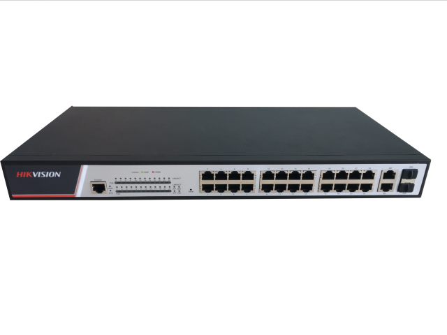 PoE коммутатор Hikvision DS-3E2326P 24 RJ45 100M 2 комбо-порта (1000М Ethernet/1000M SFP) DS-3E2326P DS-3E2326P