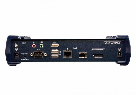 Удлинитель-передатчик ATEN KVM USB HDMI+AUDIO+RS232, 10км при прямом подкл через SFP модуль/неогранич, через switch, 1xUTP Cat5e, DP+4xUSB A-тип+2xMINI JACK+DB9+SFP, 9xF+M, спец,шнур, DC 5,3V, (макс,разр,3840x2160) KE9950R-AX-G KE9950R-AX-G