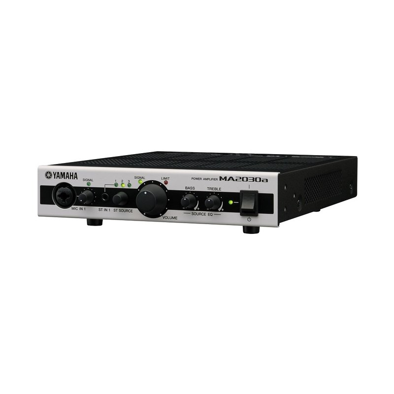 Усилитель мощности Yamaha MA2030A//E микширующий, 2 х 30W (3/4/8 Ом) или 1 х 60W (70V/100V), входы: 2 MIC / 3 line, встроенный DSP, подключение DCP ZU44590 ZU44590