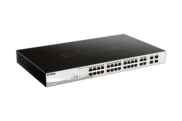 БУ Настраиваемый коммутатор DGS-1210-28MP WebSmart с 24 портами 10/100/1000Base-T и 4 портами 1000Base-X SFP (порты 1 – 24 с поддержкой PoE 802.3af/802.3at (30 Вт), PoE-бюджет 370 Вт) DGS-1210-28MP БУ DGS-1210-28MP