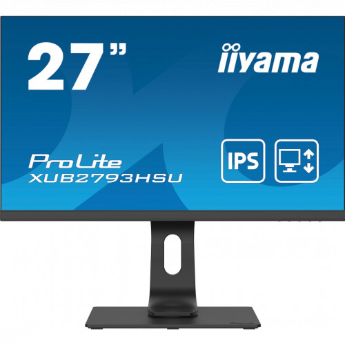 Монитор IIYAMA 27" ProLite 1920x1080@75Гц IPS LED 16:9 4ms VGA HDMI DP 2*USB3.0 80M:1 1000:1 178/178 300cd HAS Pivot Tilt Swivel Speakers Black XUB2793HSU-B4 XUB2793HSU-B4