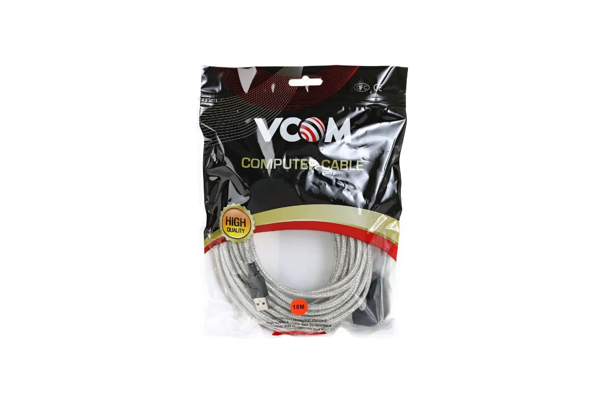 Кабель VCOM VUS7049-10M USB2.0, Am--Af, удлинительный, активный, 10м VUS7049-10M