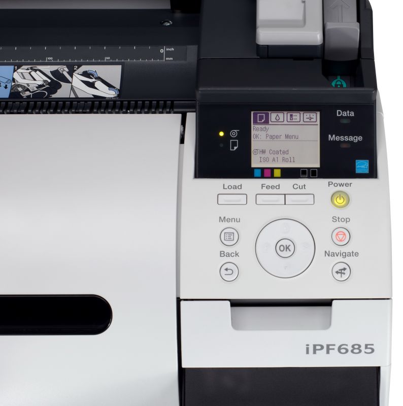 Плоттер Canon iPF680 24"/610mm, 5 colors(макс.объём-300мл), 2400x1200dpi, 256Mb, HP-GL/2, полистовая подача, верхняя загрузка рулона, USB/LAN 8964B003 8964B003