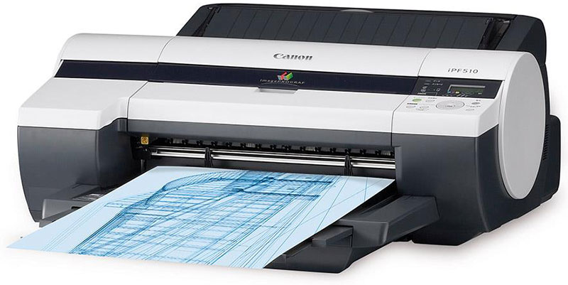Плоттер Canon iPF510 17"/432mm, 5 colors(макс.объём-130мл), 2400x1200dpi, 192Mb, HP-GL/2, полистовая подача, USB/LAN 2158B003 2158B003