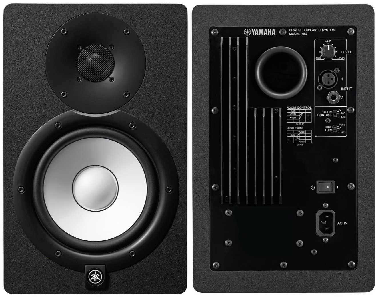 Акустическая система Yamaha HS7 студийного мониторинга ближней зоны активная 2-полосная, Частотный диапазон 55Гц - 24кГц, 95-ваттный усилитель мощности с раздельным усилением: 60 Ватт НЧ, 35 Ватт ВЧ, XLR + TRS, цвет черный ZC98690 ZC98690