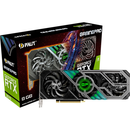 Видеокарта Palit PA-RTX3070 GAMINGPRO 8G V1 LHR NVIDIA GeForce RTX 3070 8192Mb 256 GDDR6 1500/14000/HDMIx1/DPx3/HDCP NE63070019P2-1041A NE63070019P2-1041A