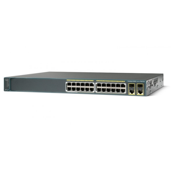 Комммутатор Cisco 24 10/100 PoE + 2 T/SFP LAN Base Image WS-C2960-24PC-L WS-C2960-24PC-L