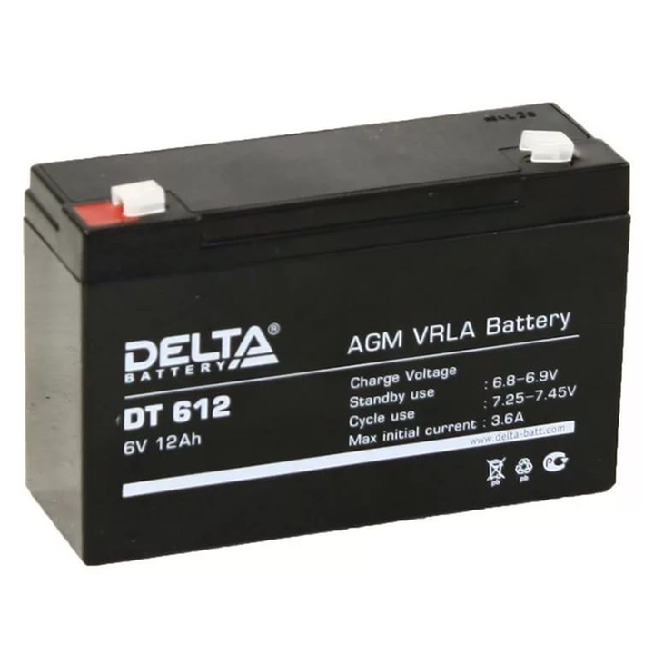 Батарея Delta DT, ОПС-серия 6В, 12Ач DT 612 DT 612