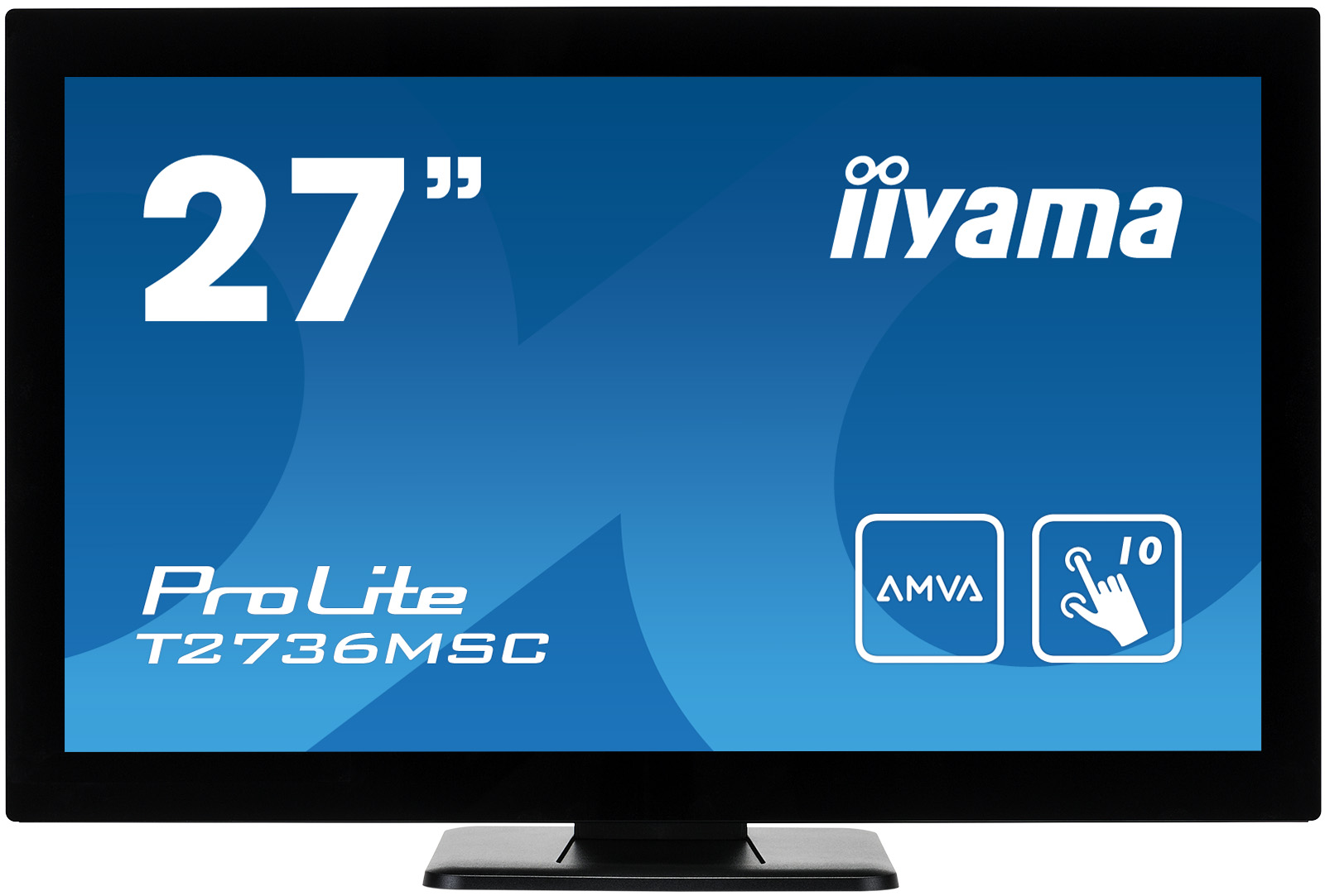 Монитор IIYAMA 27'' 16:9 1920х1080(FHD) MVA, nonGLARE, TOUCH, 300cd/m2, H178°/V178°, 3000:1, 12М:1, 16.7M, 4ms, VGA, HDMI, DP, USB-Hub, Tilt, Speakers, 3Y, Black T2736MSC-B1 T2736MSC-B1