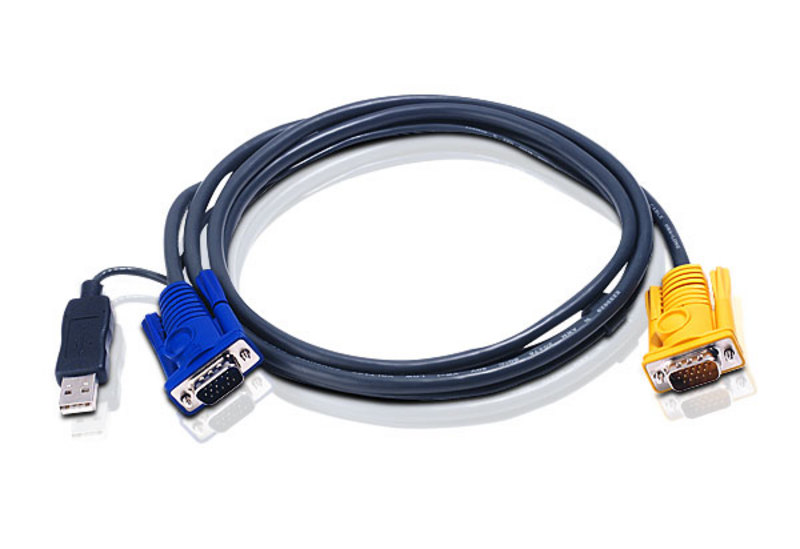 Кабель ATEN монитор+клав.+мышь USB, SPHD15=>HD DB15+USB A-Тип, Male-2xMale, 6 м., (с поддержкой KVM PS/2) 2L-5206UP 2L-5206UP