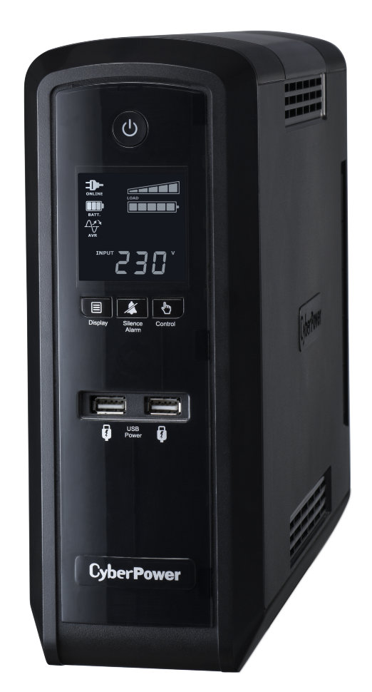 Источник бесперебойного питания CyberPower Line-Interactive, 1500VA/900W, 6 Schuko розеток, USB, RJ11/RJ45, LCD дисплей, Black CP1500EPFCLCD CP1500EPFCLCD