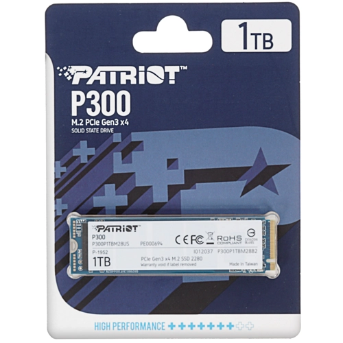 Твердотельный накопитель Patriot PCI-E x4 1Tb P300P1TBM28 P300 M.2 2280 P300P1TBM28 P300P1TBM28