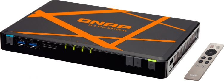 Сетевой RAID-накопитель QNAP 4 отсека для M.2 2280/2260/2242 SSD, HDMI-порт, Intel Celeron N3150 1,6 ГГц, 4 Гбайт. TBS-453A-4G TBS-453A-4G