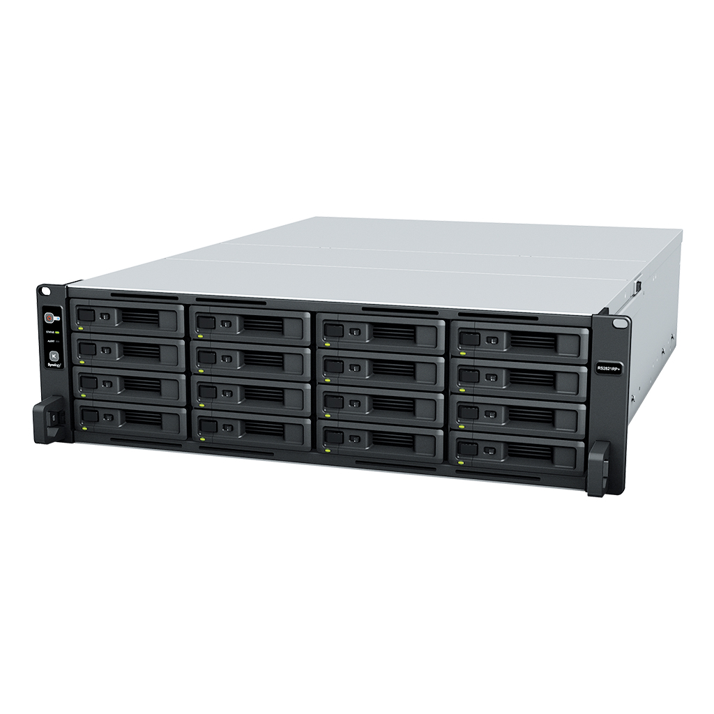 СХД Synology RS2821RP+ Rack 3U QC2,1GhzCPU/4Gb(upto 64)/RAID0,1,10,5,6/upto 16hot plug HDDs SATA(3,5' or 2,5')(upto 28 with RX1217)/2xUSB/4GE (1xExpslot)/iSCSI/2xIPcam(upto 40)/2xPS/no rail/3YW RS2821RP+ RS2821RP+