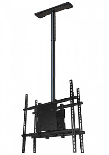 Крепление Wize Pro C75D60A потолочное для 2-x дисплеев 37”– 80”+, Max VESA 800х672, наклон 20°, поворот 360°, длина штанги 91-152 см, до 136 кг (68 кг каждая панель), черн, Арт. 92797 докупается отдельно C75D60A C75D60A