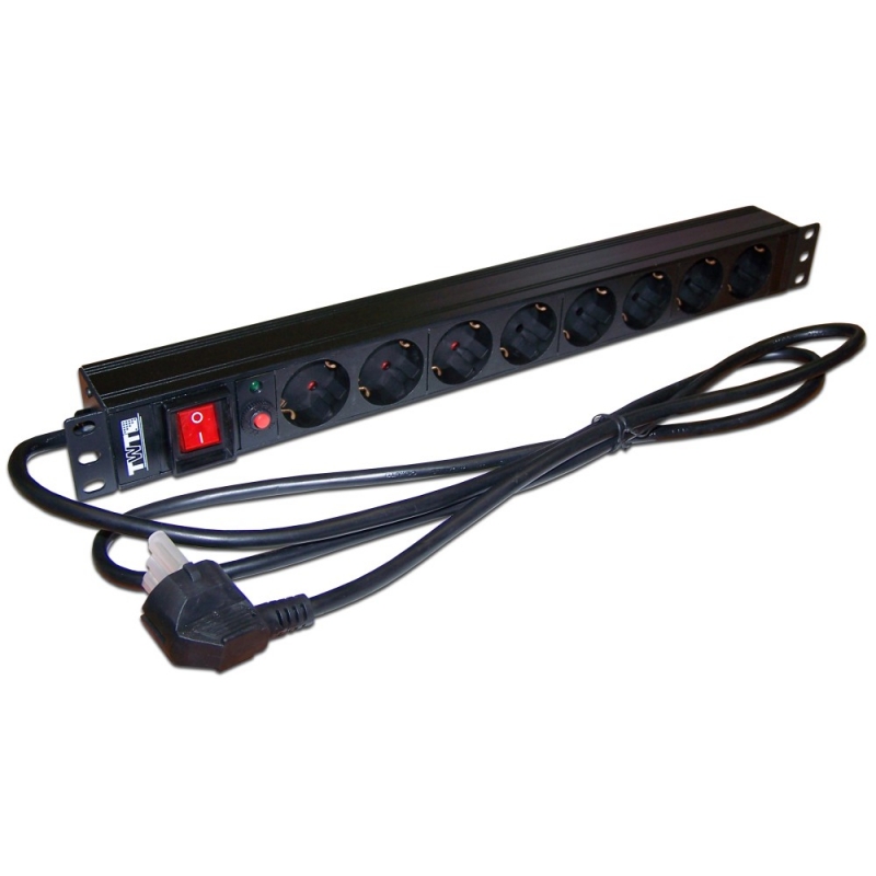 Блок розеток TWT 19" 8 шт., 16A 250V, шнур питания 3.0 м TWT-PDU19-16A8P-3.0 TWT-PDU19-16A8P-3.0