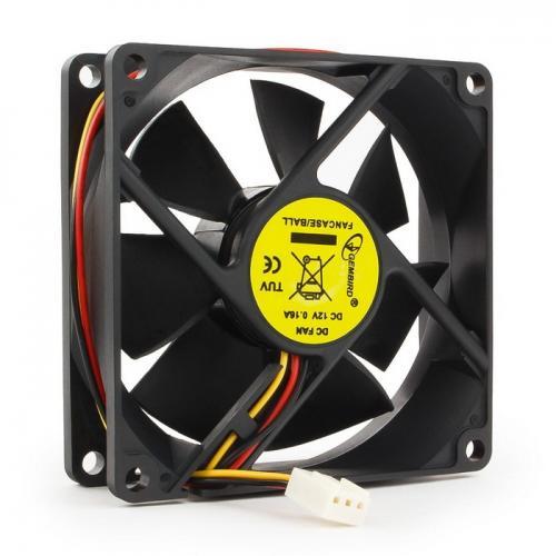 Вентилятор Gembird 80x80x25, подшипник, 3 pin, провод 30 см FANCASE/BALL FANCASE/BALL