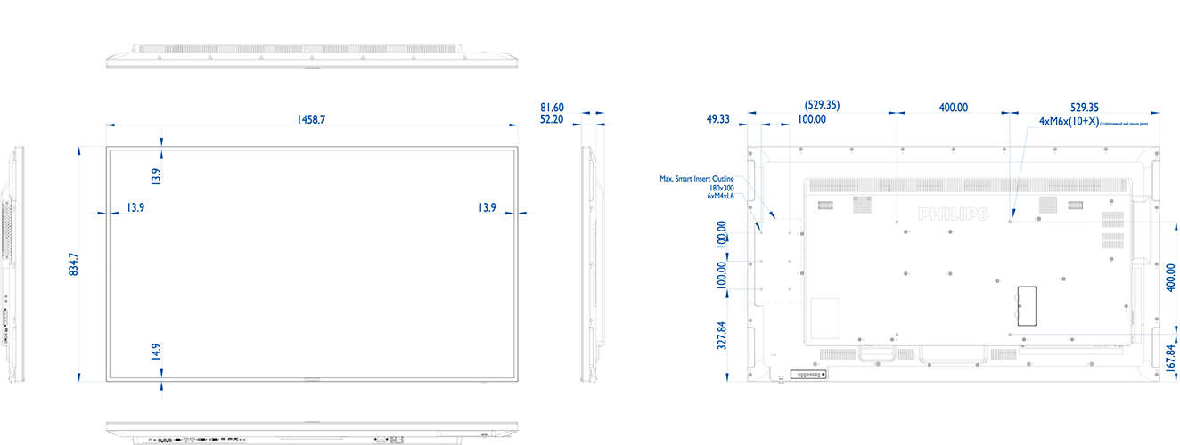 Профессиональная панель Philips 65BDL3000Q/00 65" Direct LED HTML5 browser, VESA 400x400/M6 65BDL3000Q/00 65BDL3000Q/00
